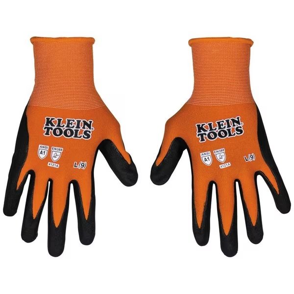 Knit Dipped Gloves, Cut Level A1, Touchscreen, Large, KLEIN TOOLS, Mfr# 60672